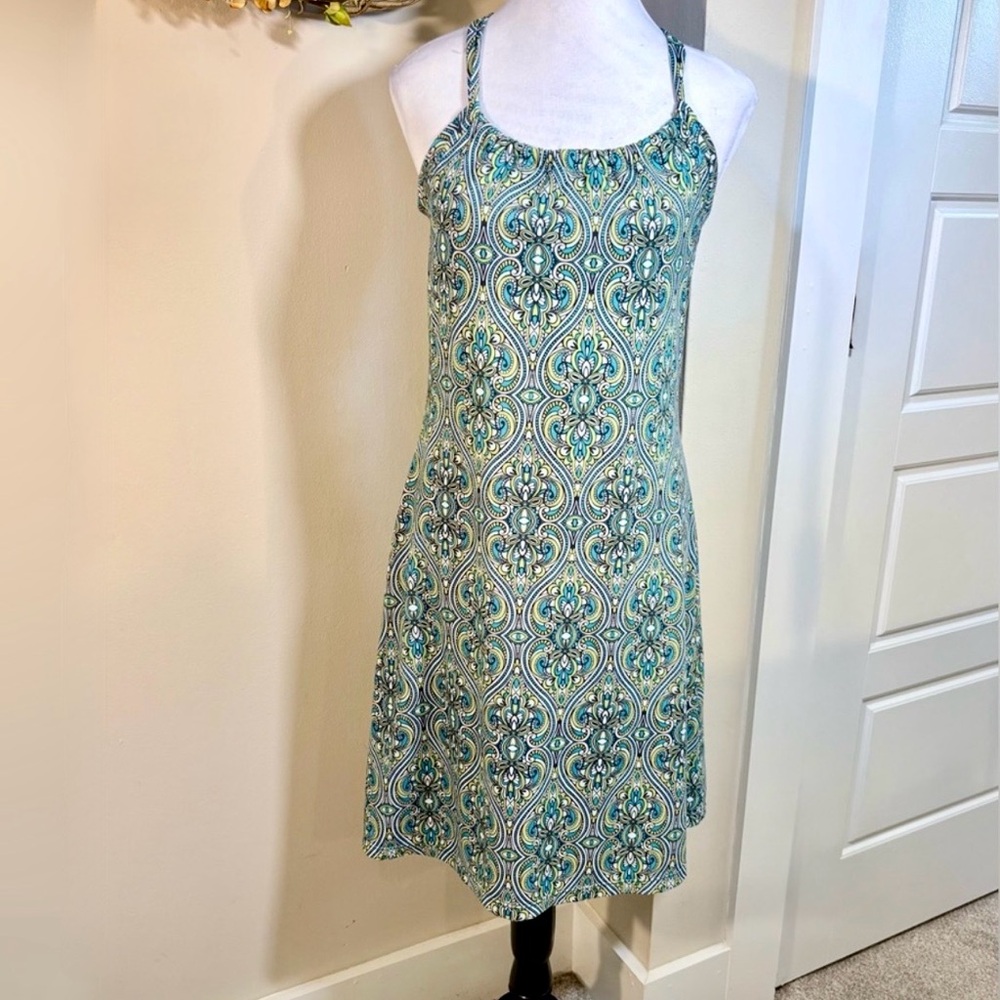 Prana Quinn Medallion Print Strappy Shelf Bra A-Line Sundress Size S💚 - Picture 11 of 11